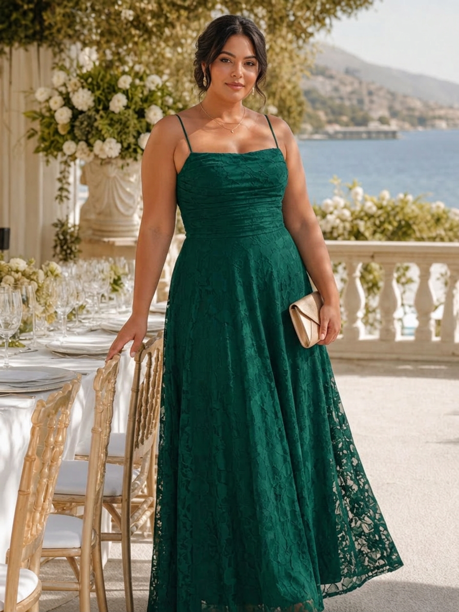 Noa | Spaghetti Strap Full Lace Maxi Dress