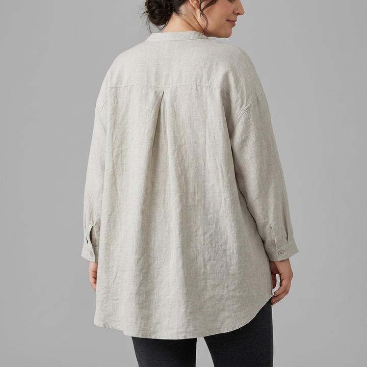 Cataleya - Classic Pure Cotton Plain Shirt With Pocket