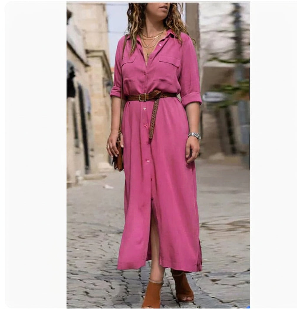 Lark Long Sleeve Belted Dress: Elegant Feminine Silhouette