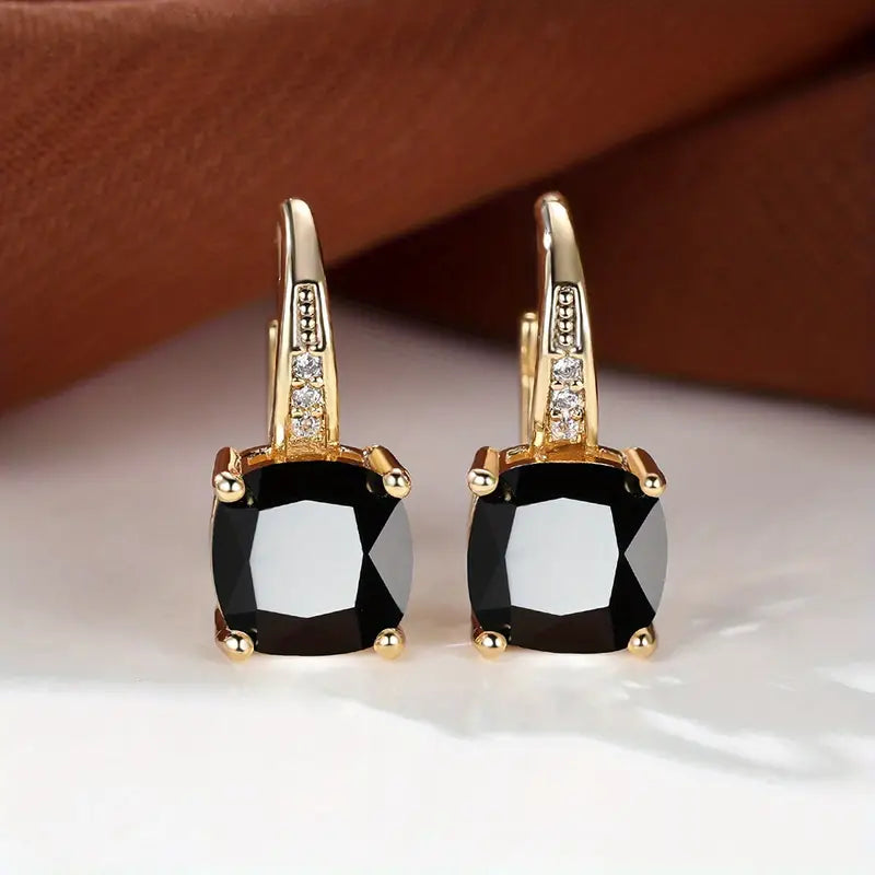 Kaia Sapphire Stone Hoop Earrings | Gold