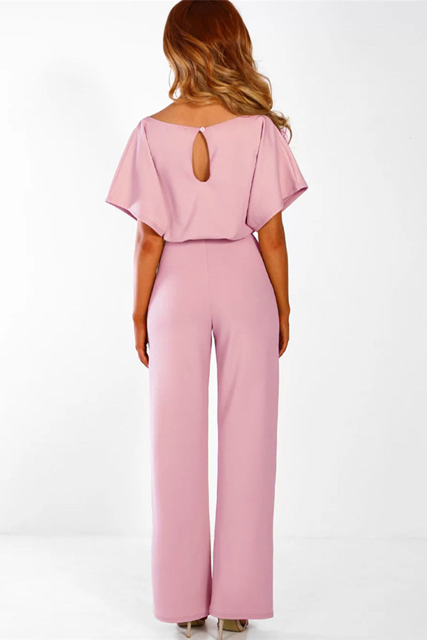 Cassia - Summer button tie short sleeved Jumpsuit