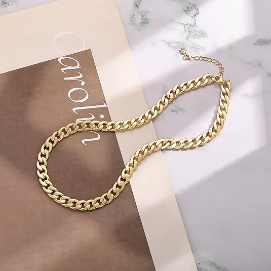 Genevieve Cuban Link Necklace | Gold