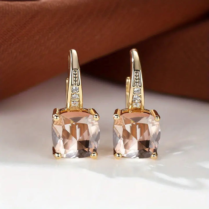 Kaia Sapphire Stone Hoop Earrings | Gold
