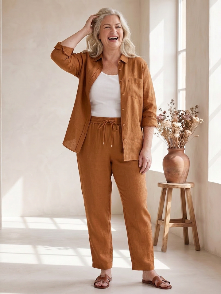 Paloma | Long Sleeve Shirt Tapered Pants Set