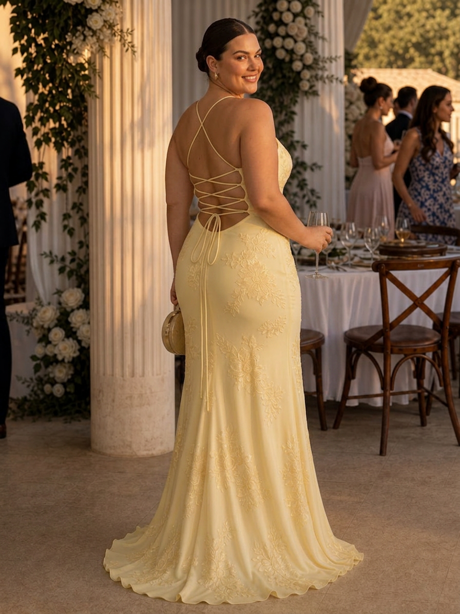 Clover | Spaghetti Strap Corset Bodice Maxi Dress