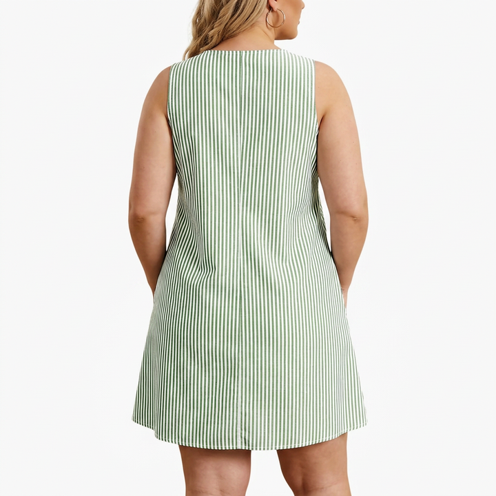 Pemberley | Sleeveless Striped Pocket Dress
