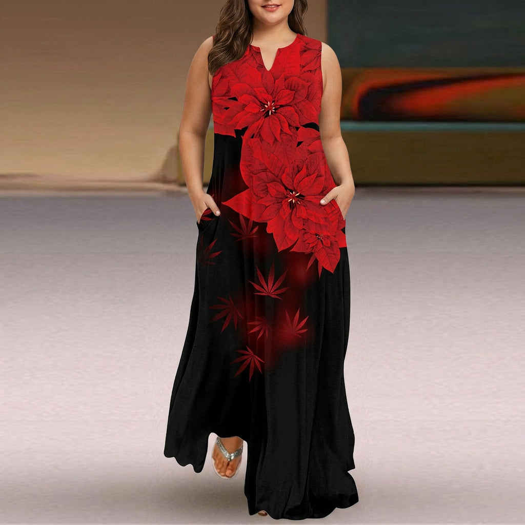 Aveline | V-Neck Sleeveless Floral Maxi Dress