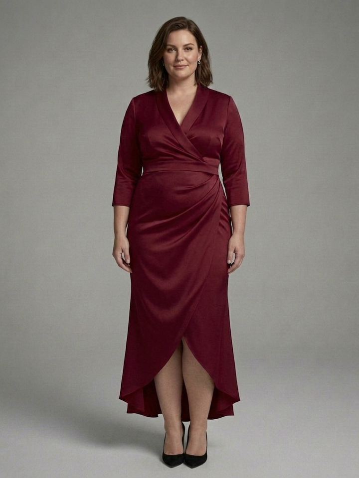 Isadora | Long Sleeve Midi Dress with Front Closure