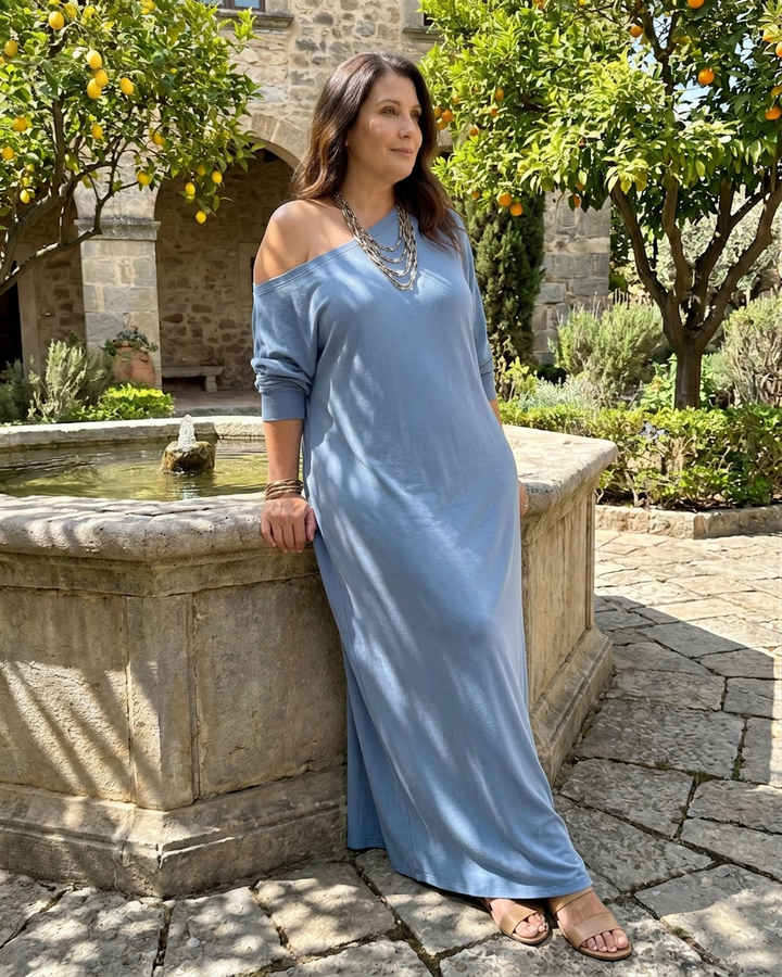 Magnolia | One Shoulder Side Slit Flowing Midi Dress