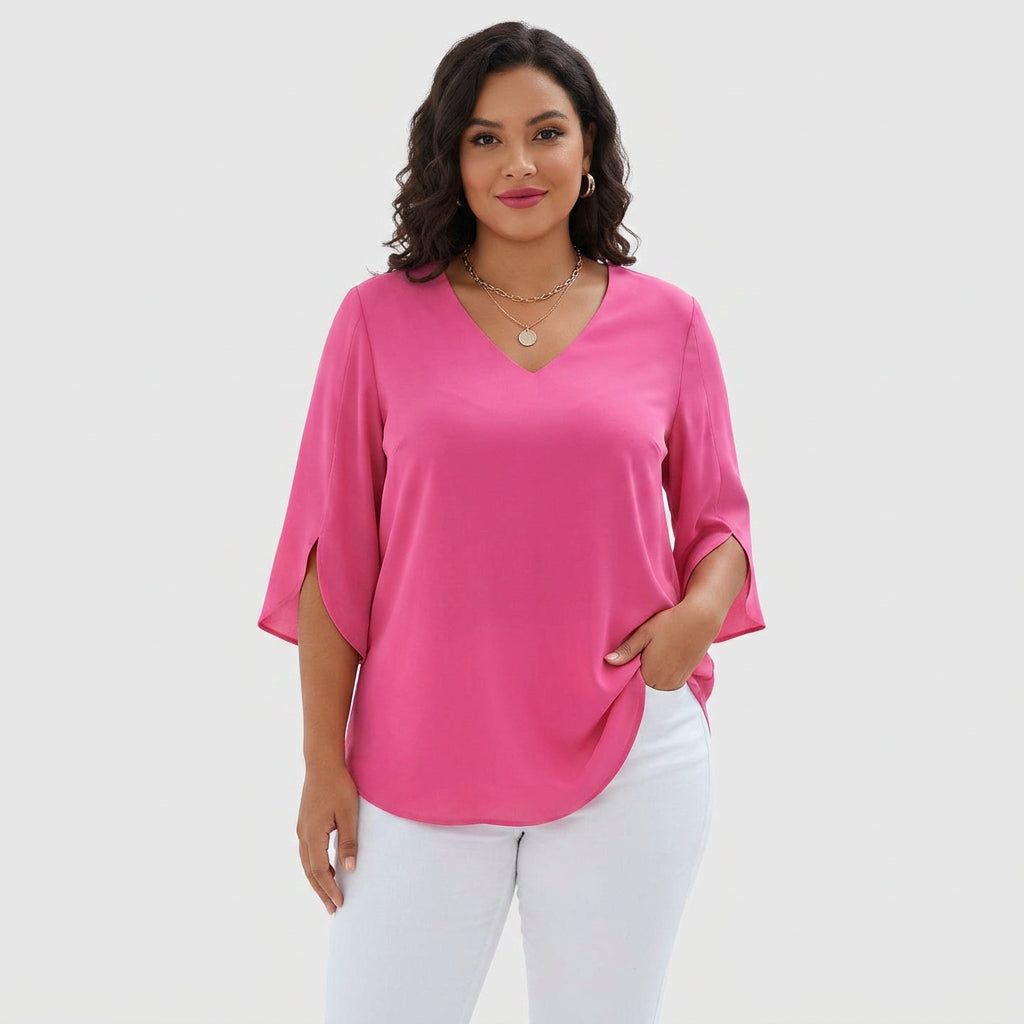 Solene | Sophisticated V-Neck Blouse