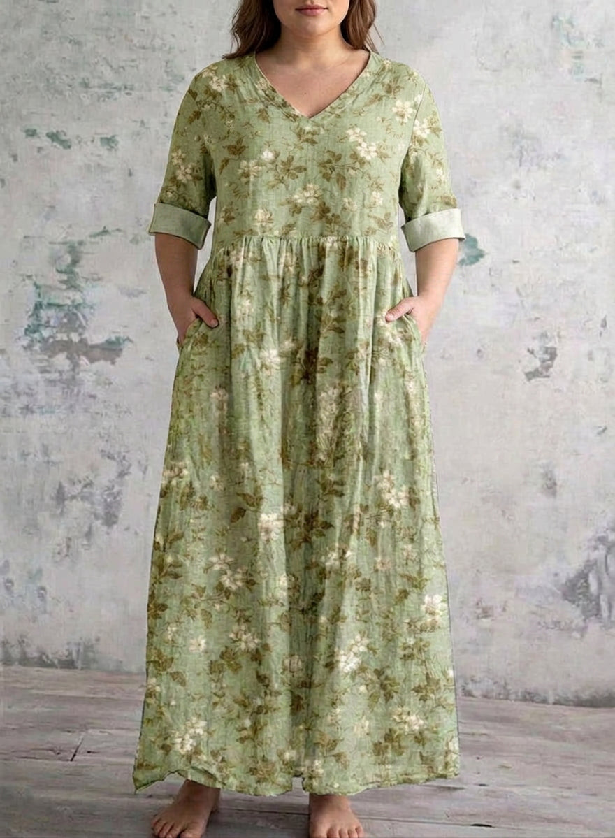 Theodora | Sage Meadow Maxi Dress