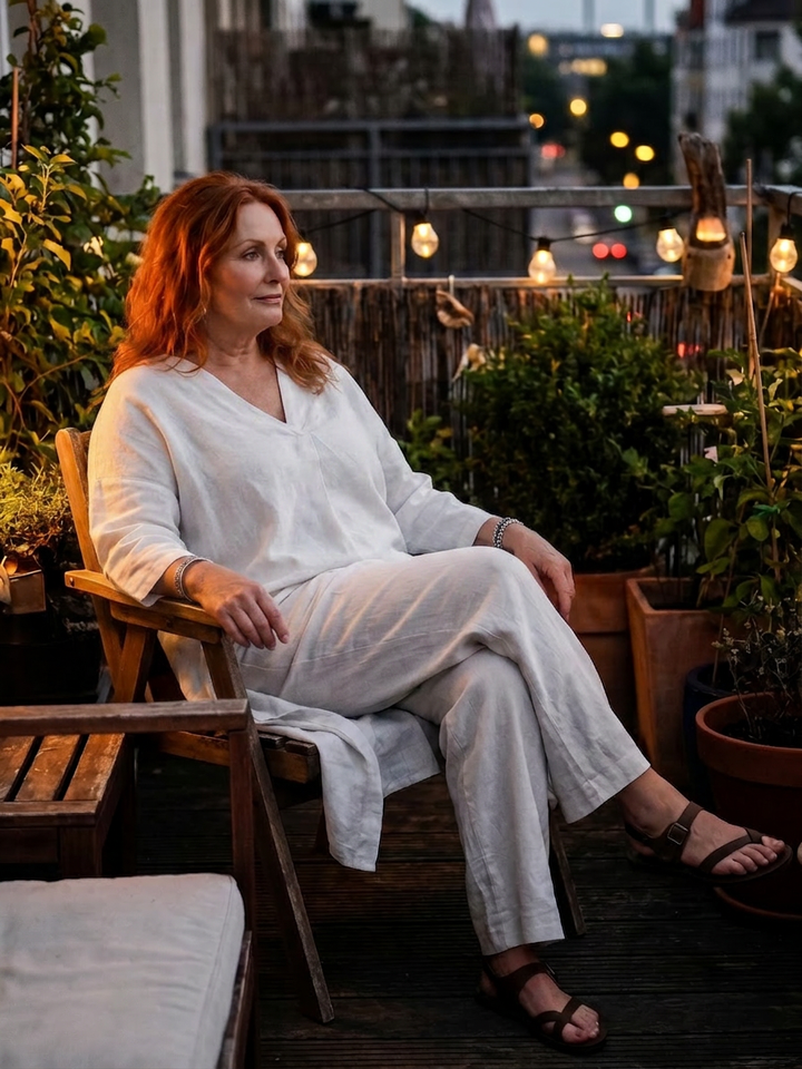 Juna | Loose Tunic Top Wide Leg Pant Set