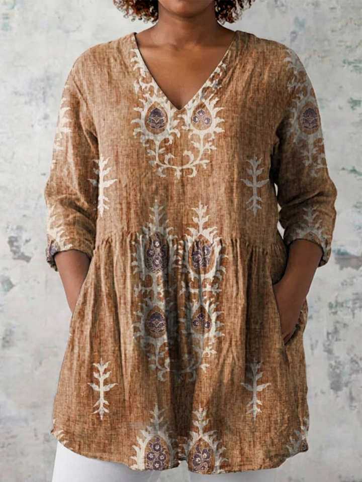 Ila | Long Blouse with V-Neck