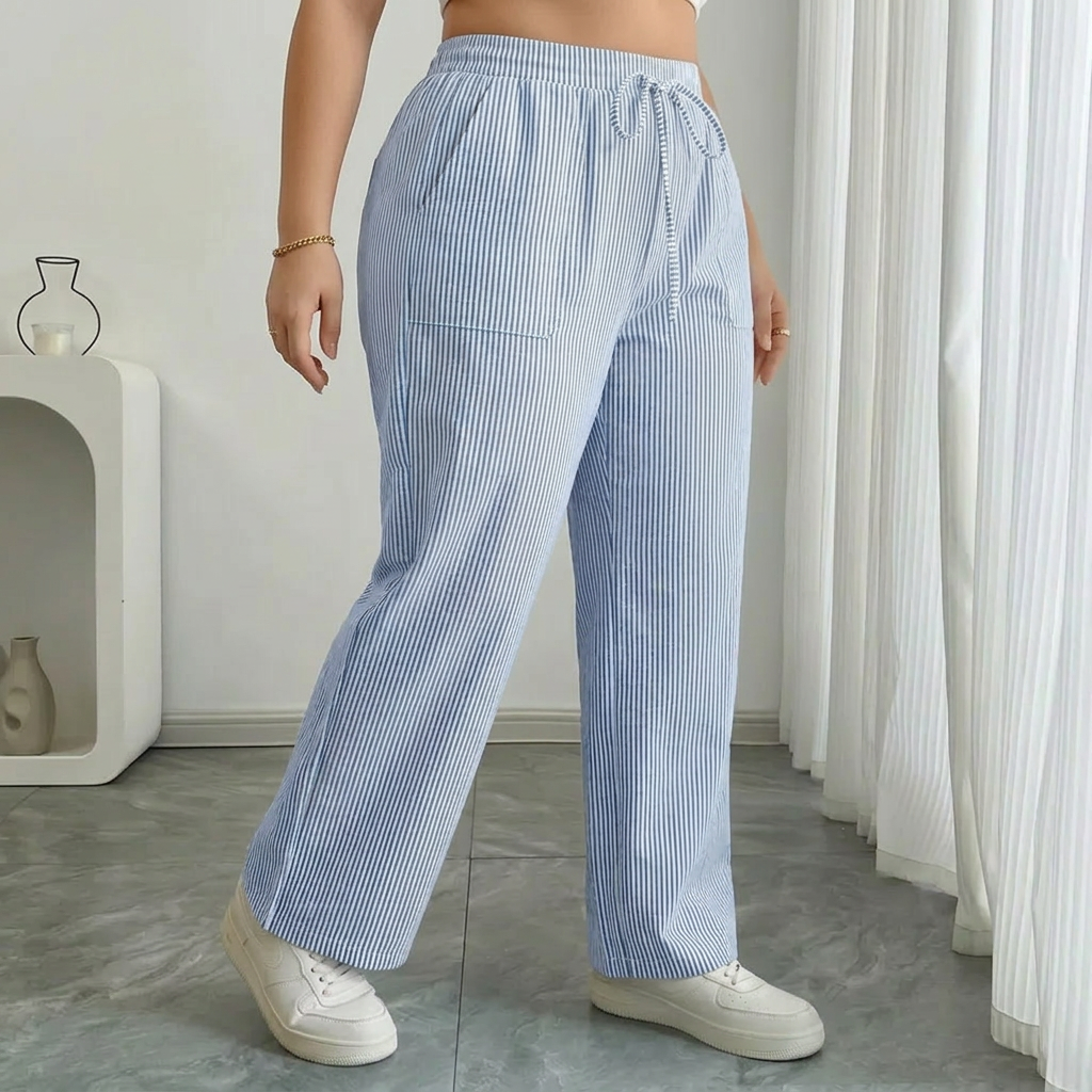 Saffron | Striped Pant With Pockets