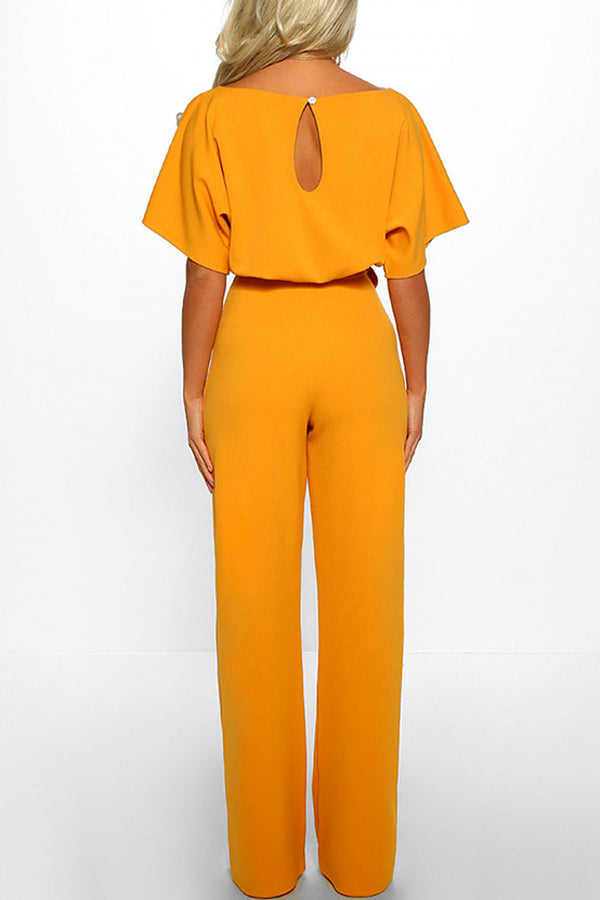 Cassia - Summer button tie short sleeved Jumpsuit