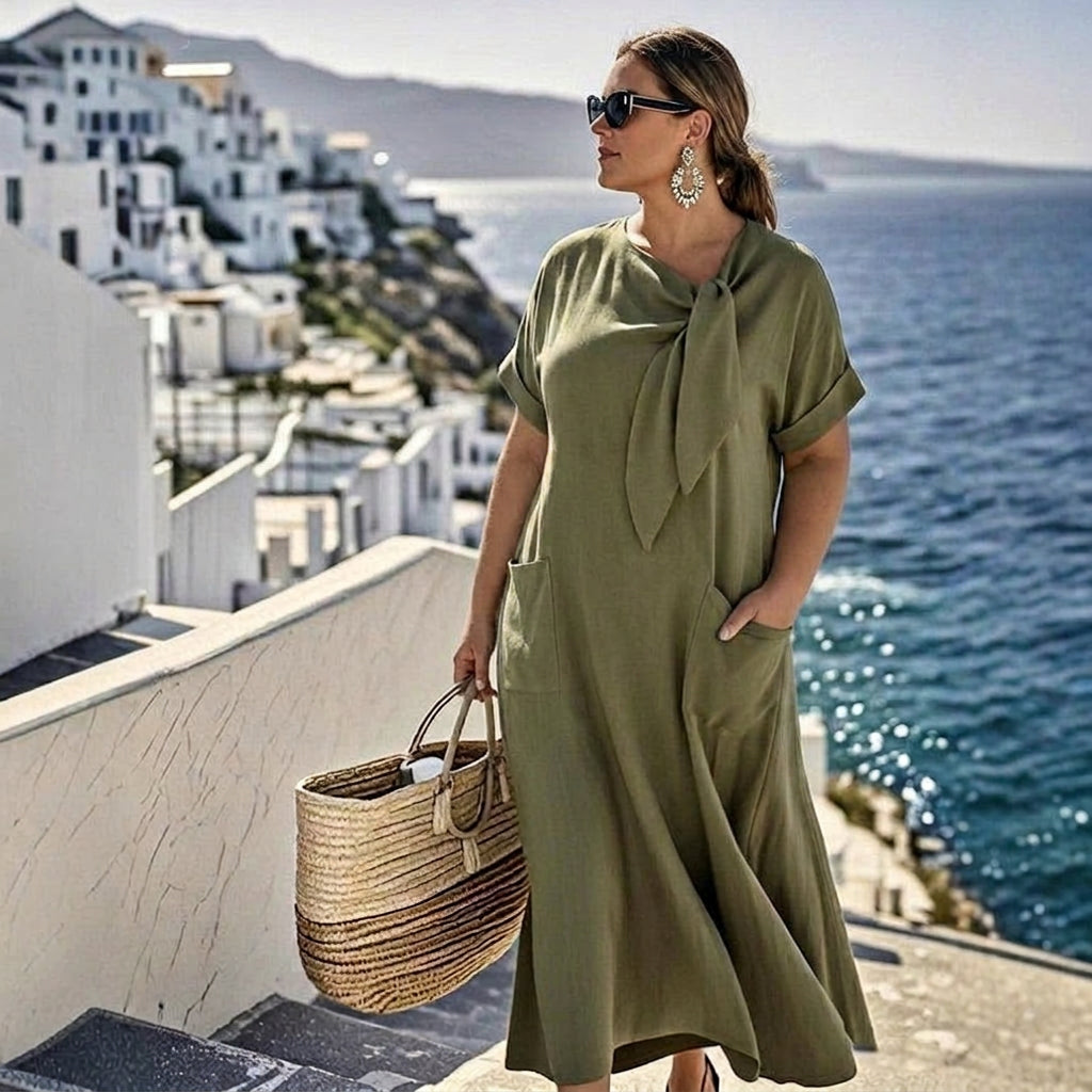 Theodora Bow Maxi Dress: Effortless Everyday Elegance