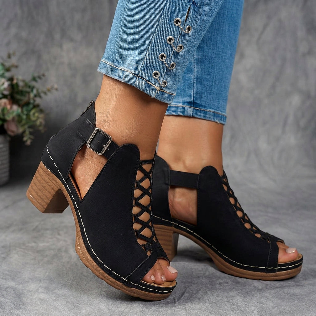 Pearl | Lattice-Heel Sandals