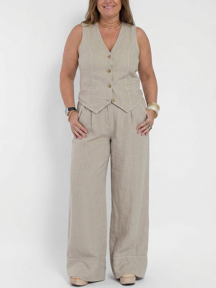 Seraphina – Co-ord Set Elegant Two-Piece With Waistcoat &amp; Pants Wide-Leg