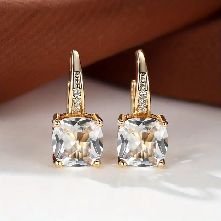 Amity Stone Hoop Earrings | Gold