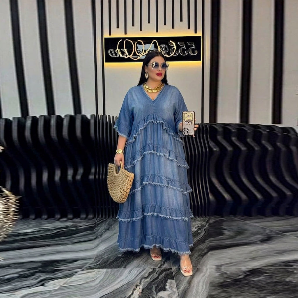 Ingrid Raw-edge Denim Dress