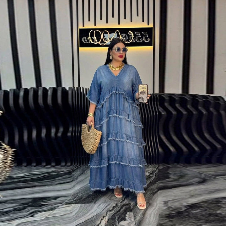Ingrid Raw-edge Denim Dress