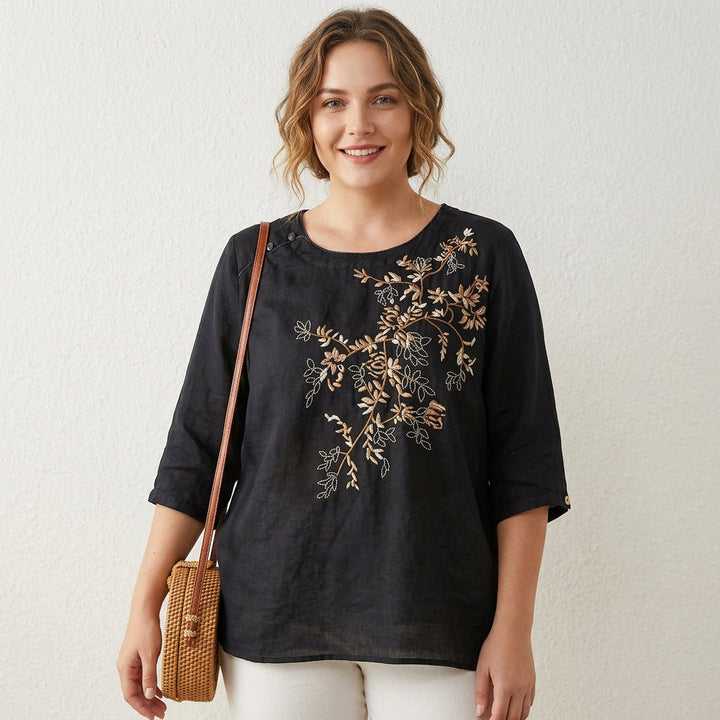 Isadora - Pure Cotton Embroidered Womens Top