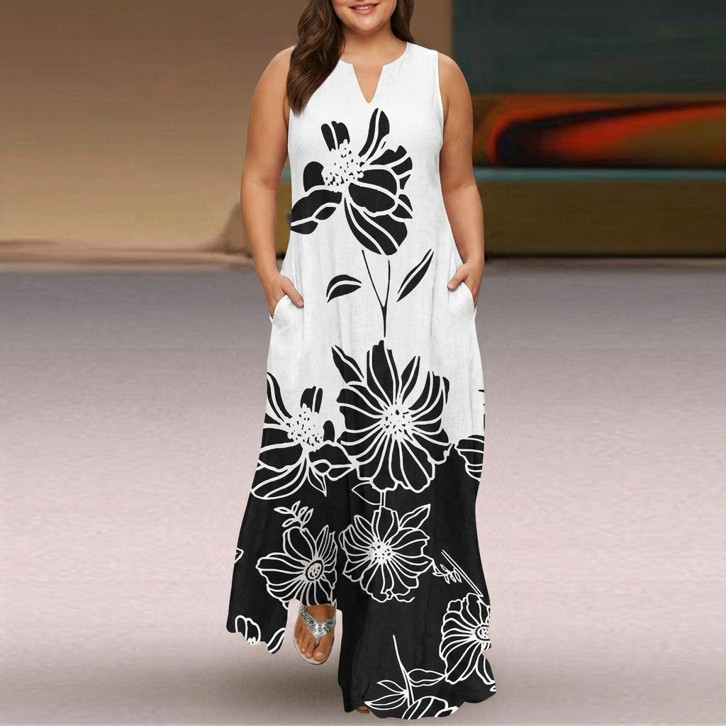 Adair | V-Neck Sleeveless Floral Maxi Dress