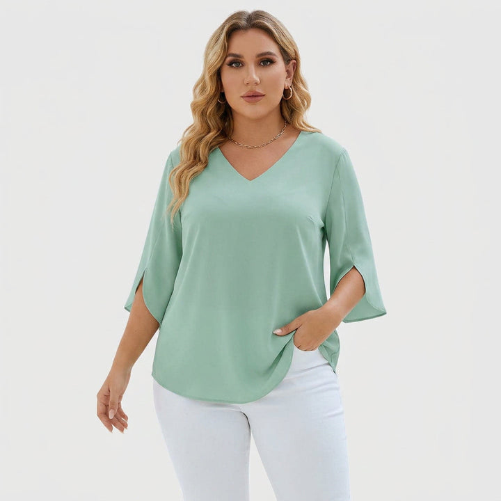 Solene | Sophisticated V-Neck Blouse