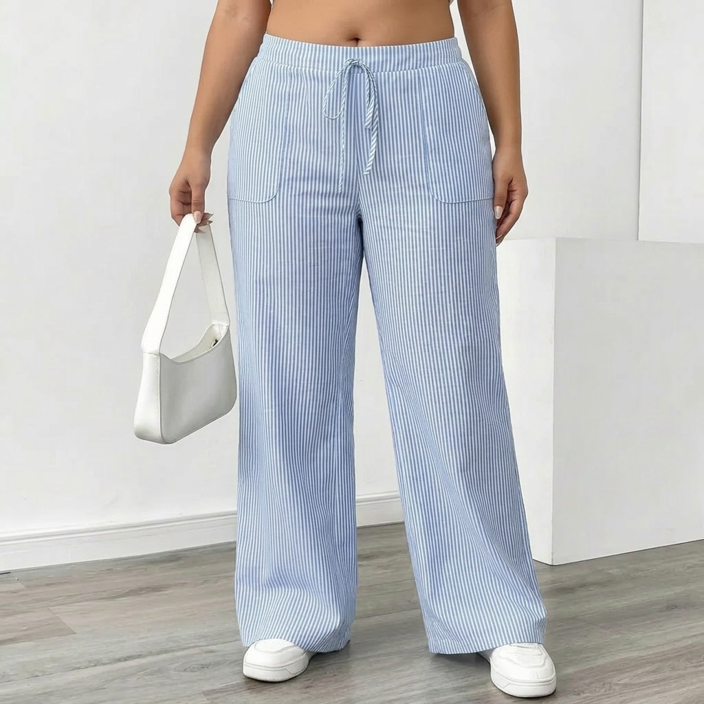 Saffron | Striped Pant With Pockets