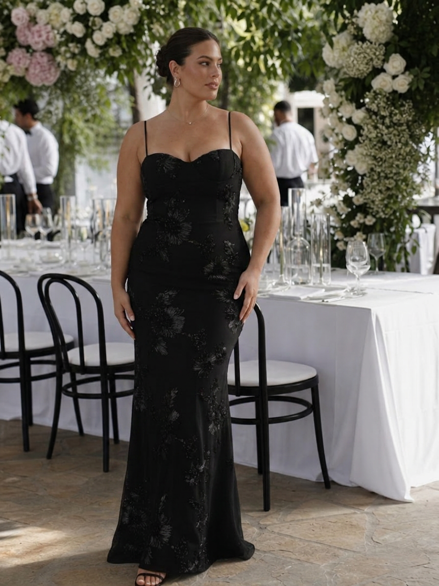 Clover | Spaghetti Strap Corset Bodice Maxi Dress