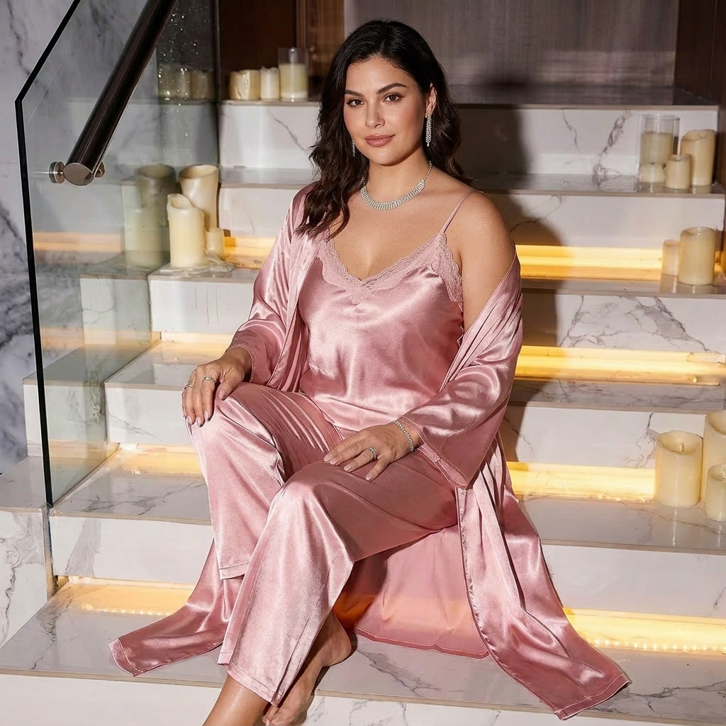 Tova | 3-Piece Satin Robe Nightwear Set