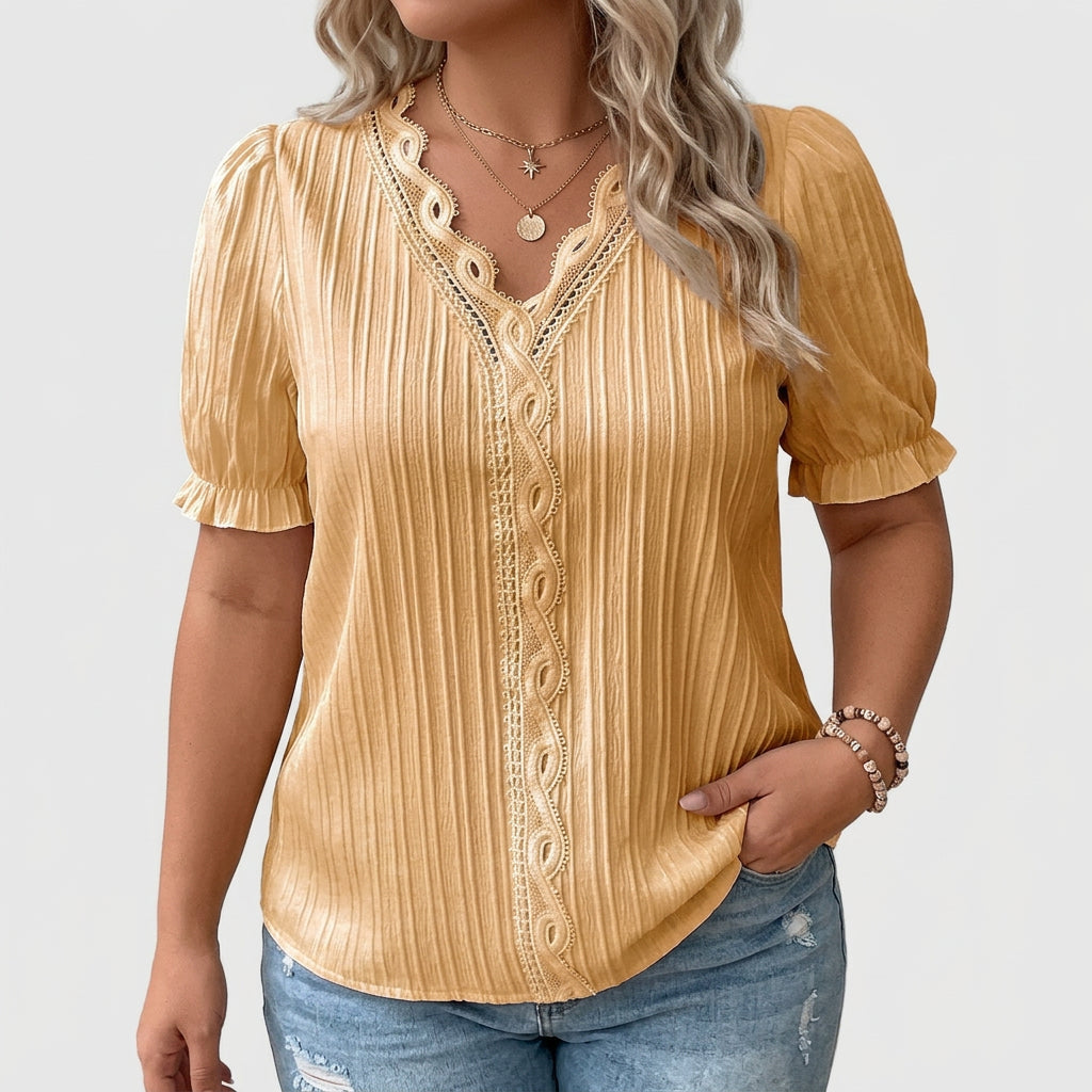 Cecily | Elegant V-Neck Blouse