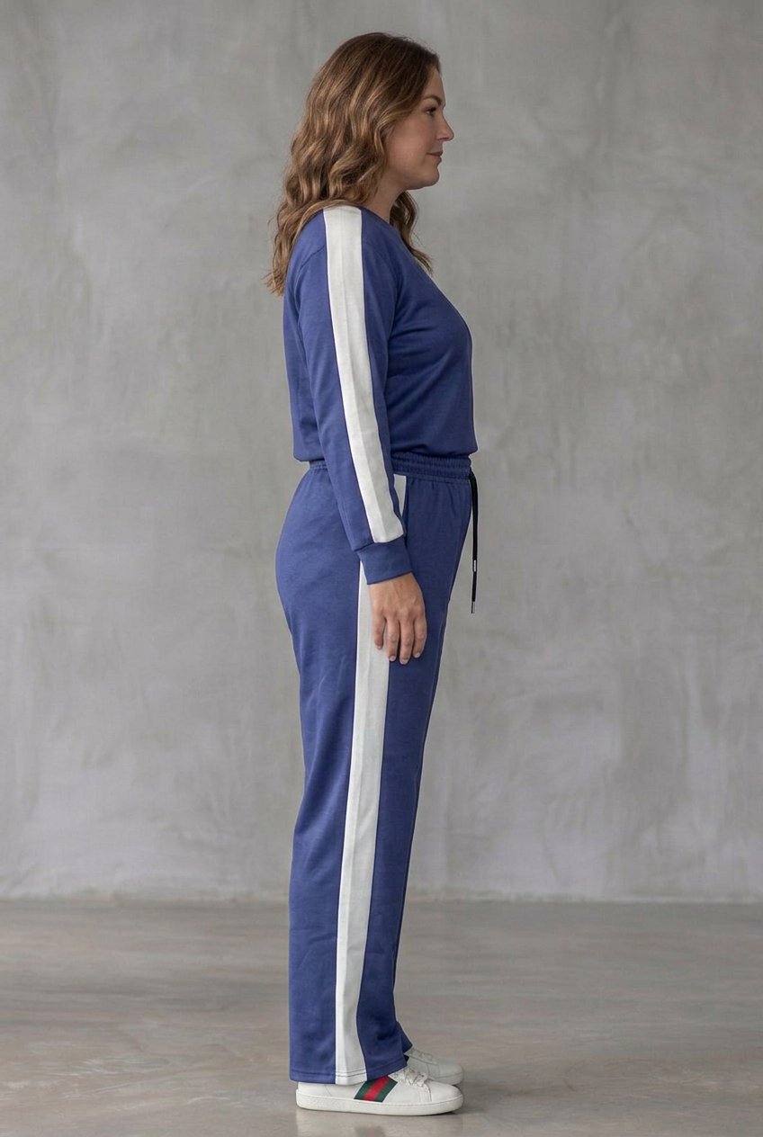 Alma | Fitted Long Sleeve Top Wide Leg Pants Set