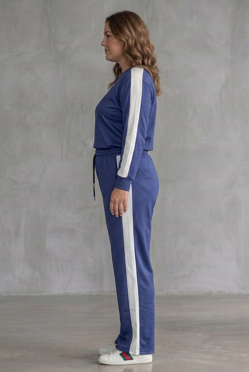 Alma | Fitted Long Sleeve Top Wide Leg Pants Set
