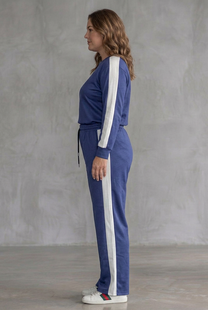 Alma | Fitted Long Sleeve Top Wide Leg Pants Set