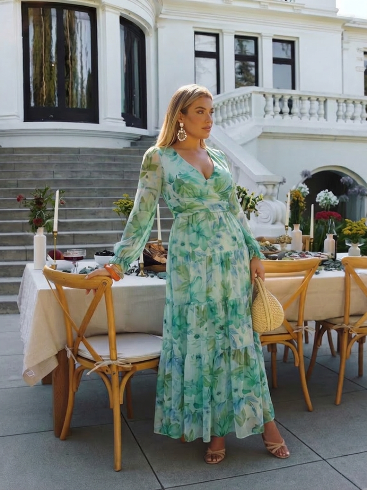 Harlow | Long Sleeve Floral Maxi Dress