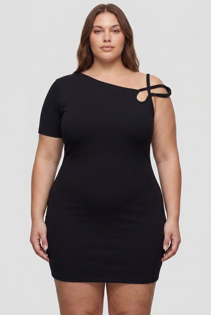 Amélie Asymmetrical Strap Mini Dress