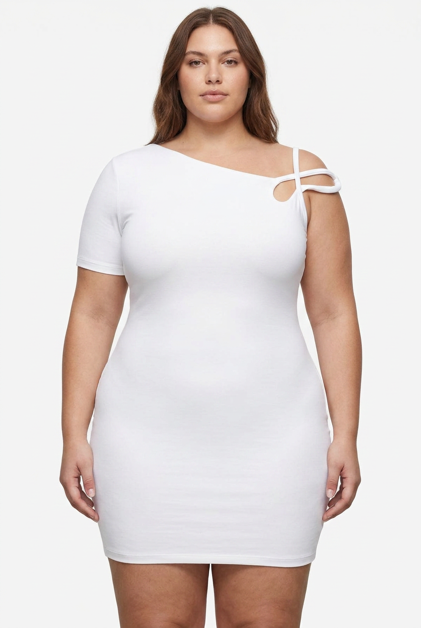 Amélie Asymmetrical Strap Mini Dress