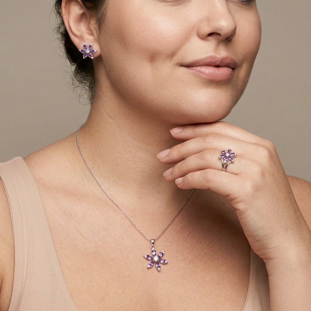 Marlowe Bloom Jewelry Set | White Gold