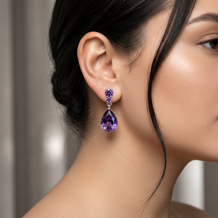 Maren Dewdrop Earrings | White Gold