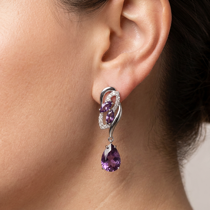 Pearl Glimmer Drop Earrings | White Gold