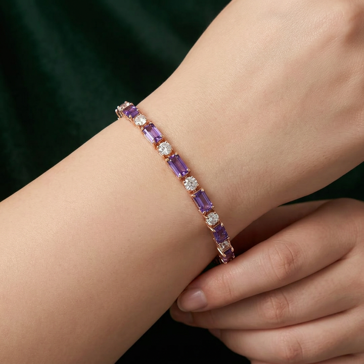 Cleo Prism Tennis Bracelet | Rose Gold