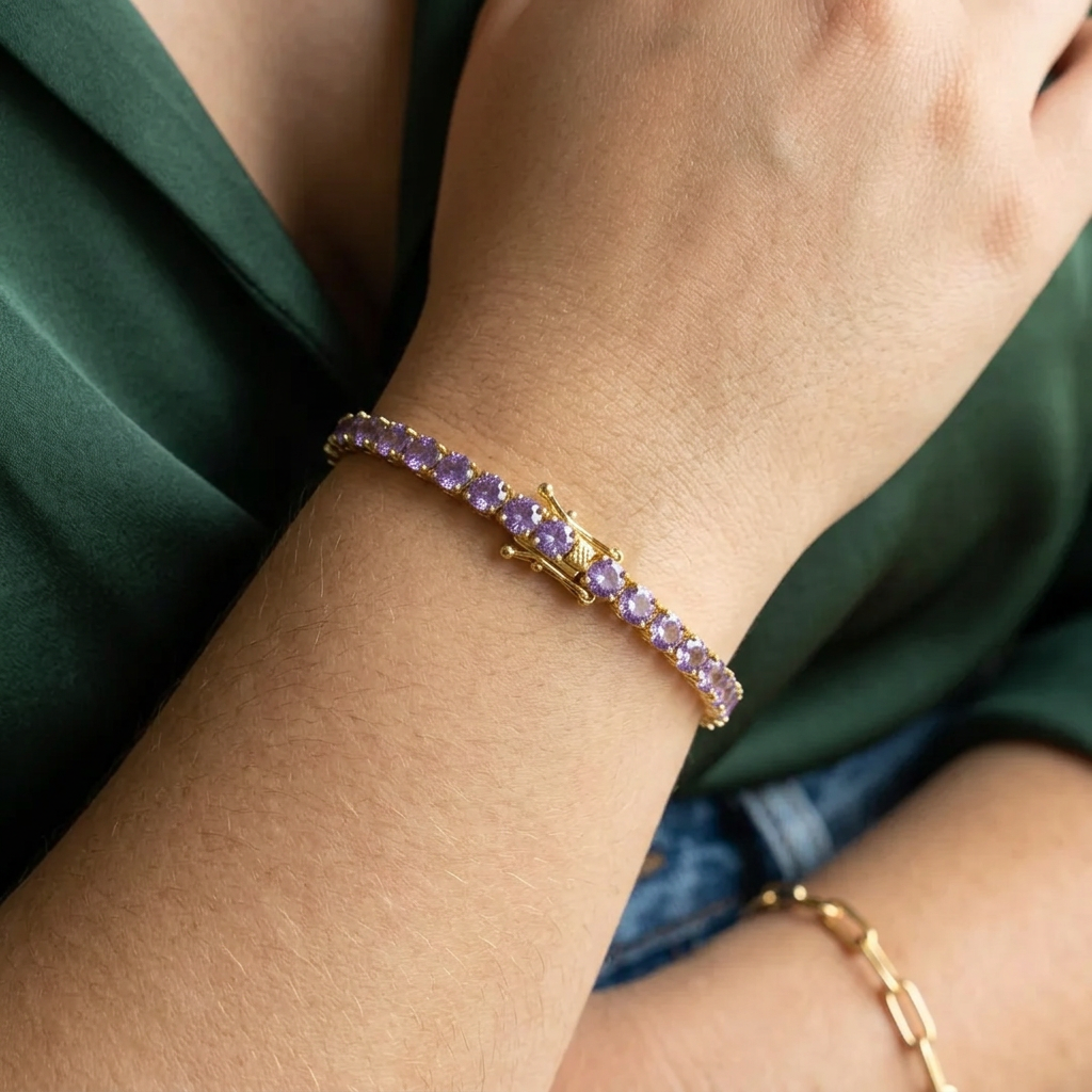 Zelda Tennis Bracelet | White Gold