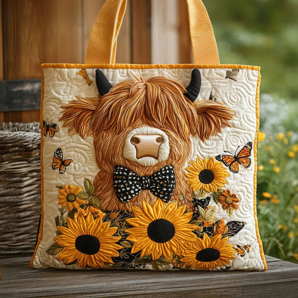Alma Bag - Highland Cow with Sunflowers