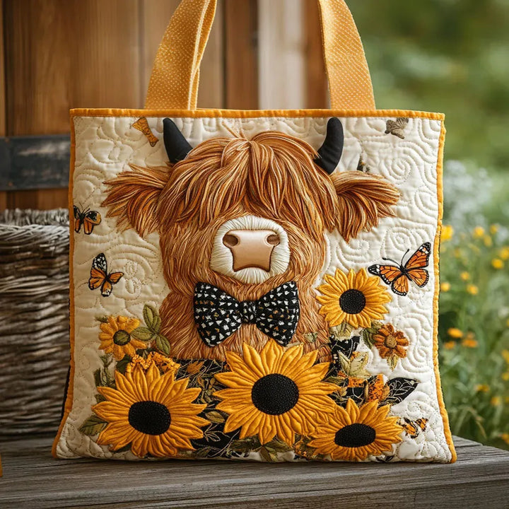 Alma Bag - Highland Cow with Sunflowers