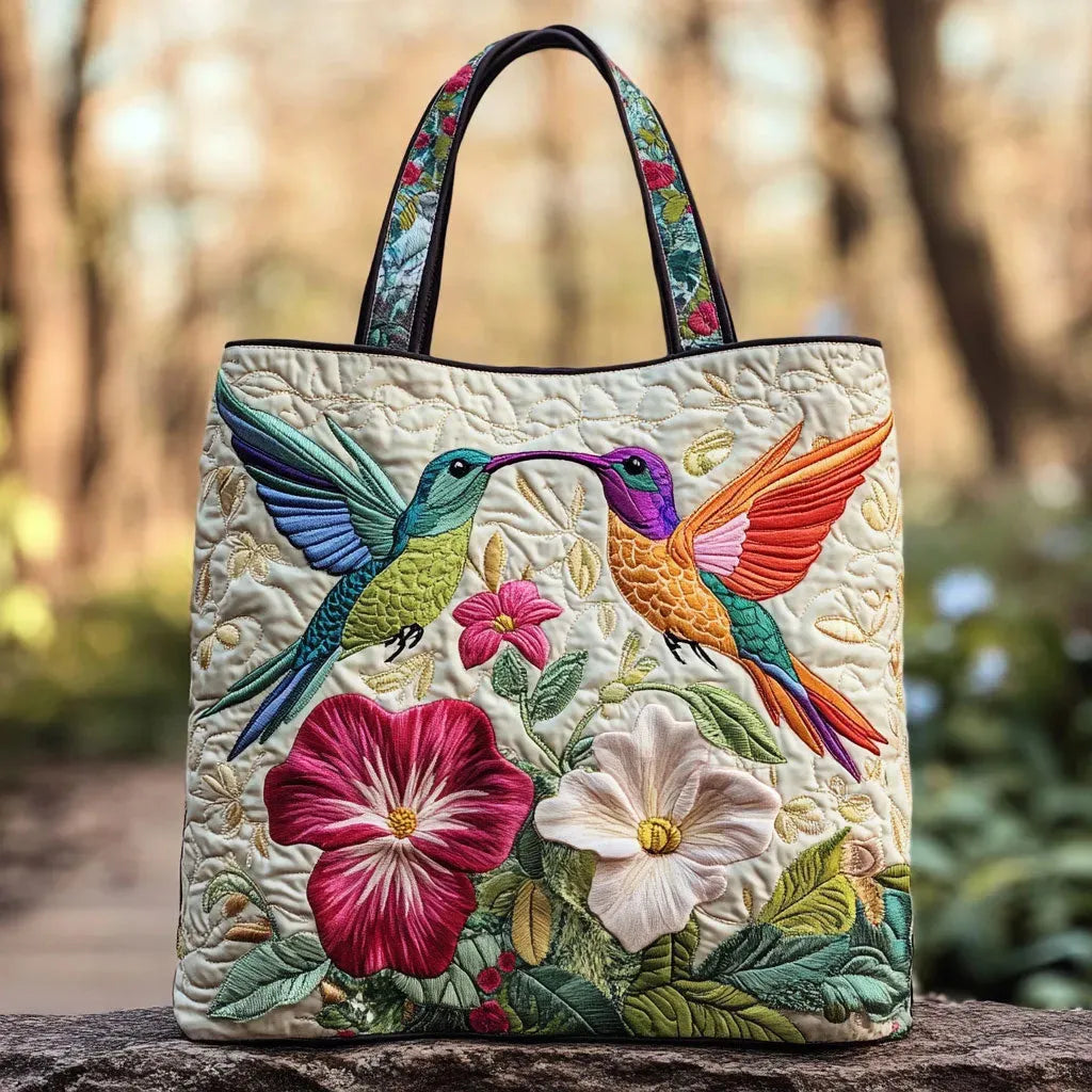 Tabitha Bag - Hummingbird and White Flowers
