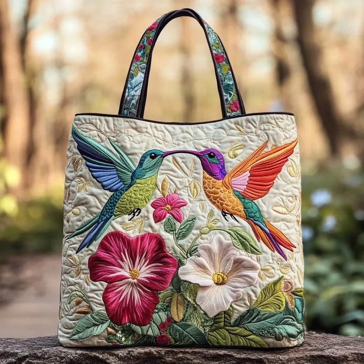 Tabitha Bag - Hummingbird and White Flowers