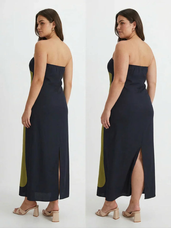 Zinnia - Abstract Strapless Maxi Dress