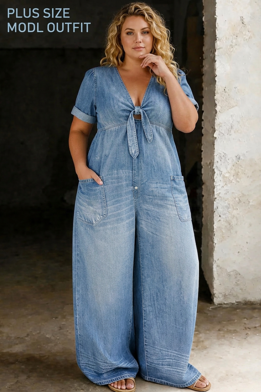 Nerissa | V Neck Short Sleeve Jumpsuit