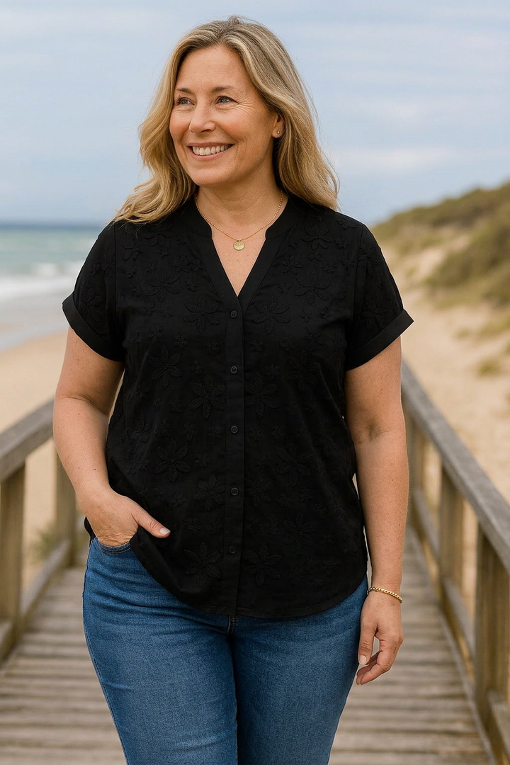 Magnolia Natural Cotton-Linen Top